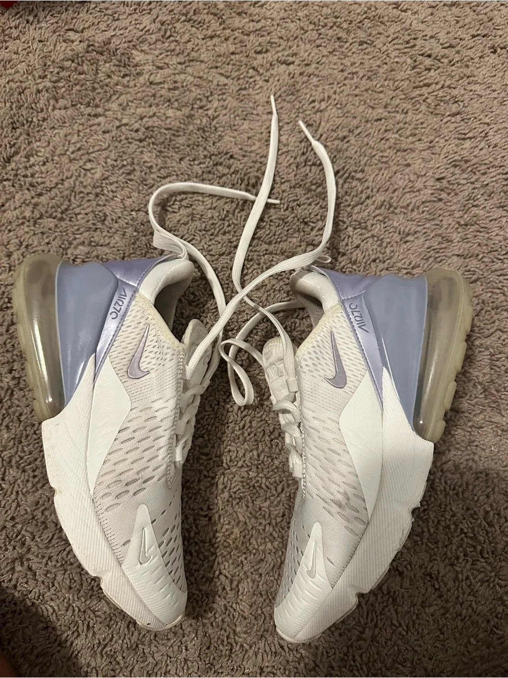 Nike Air Max 270 White Iridescent Lavender Size 6.5